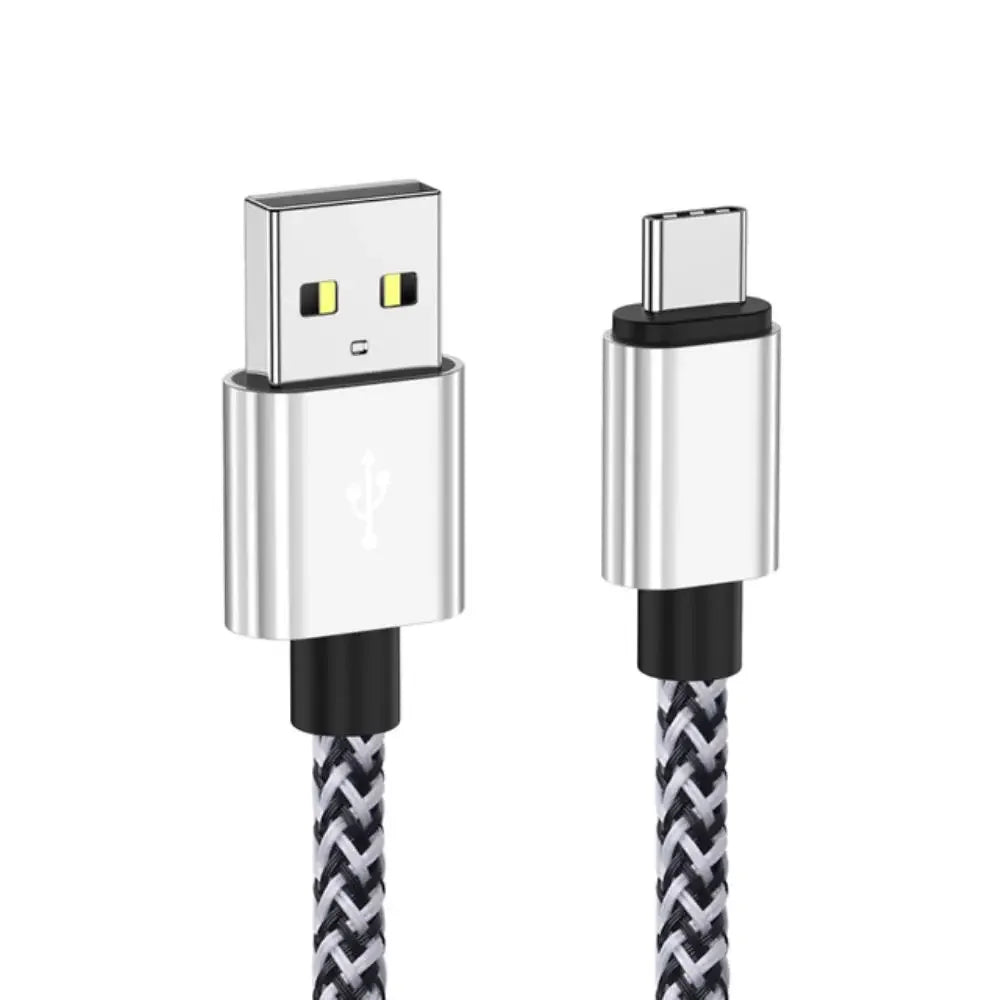 Durable USB to USB-C charging cable with braided nylon design for reliable device power