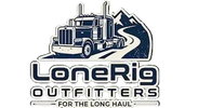 LoneRig Outfitters logo featuring a semi-truck on mountain road, for long-haul truckers